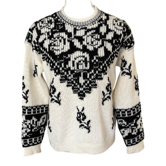 RED Valentino Sweaters - RED VALENTINO Rose Intarsia Wool Sweater -XS